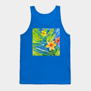 Tropical Flowers Three Tank Top